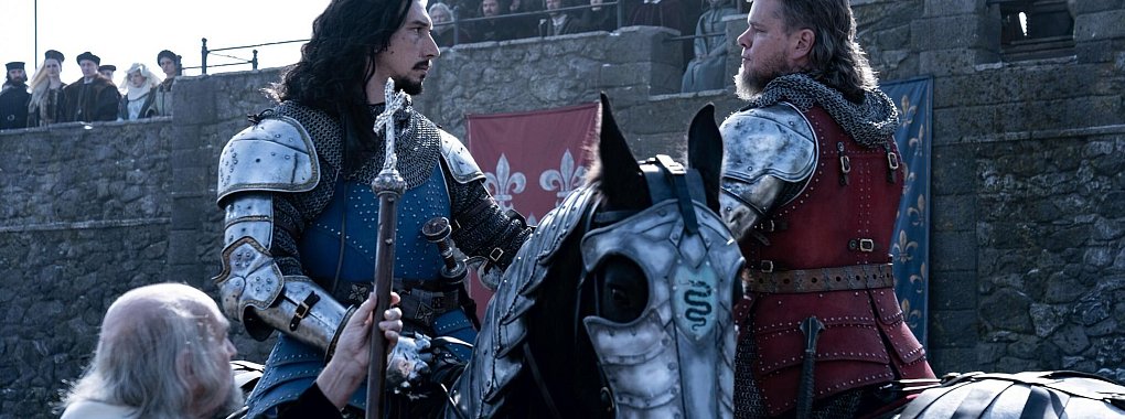 Jacques Le Gris (Adam Driver, l.) und Jean de Carrouges (Matt Damon, r.) bek&auml;mpfen sich bis aufs Blut. - &copy; 2021 20th Century Studios/RTL/dpa