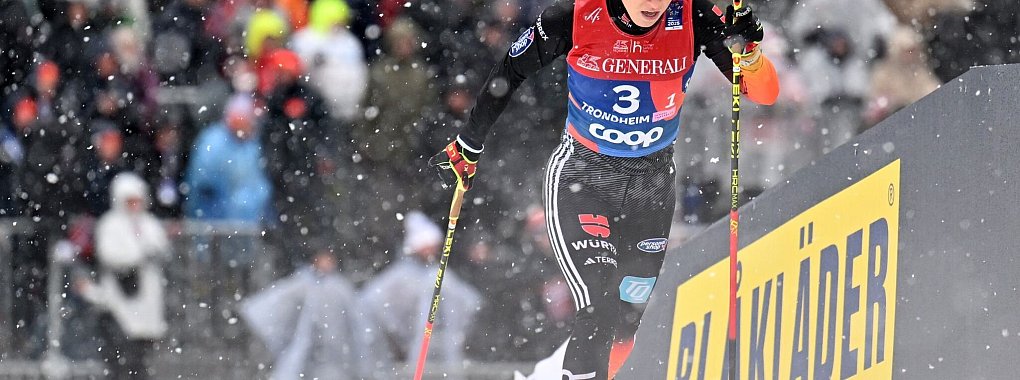 Katharina Hennig hat es im Teamsprint mit Laura Gimmler nicht auf das Podest geschafft. - © Hendrik Schmidt/dpa