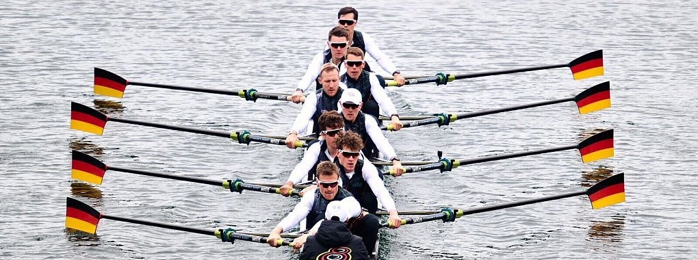 Der Deutschland-Achter in Aktion. - &copy; Bernd Thissen/dpa