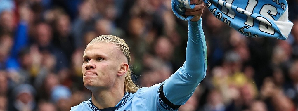 Erling Haaland hat bei Manchester City einen XXL-Vertrag unterschrieben. - © Mark Cosgrove/News Images via ZUMA Press Wire/dpa