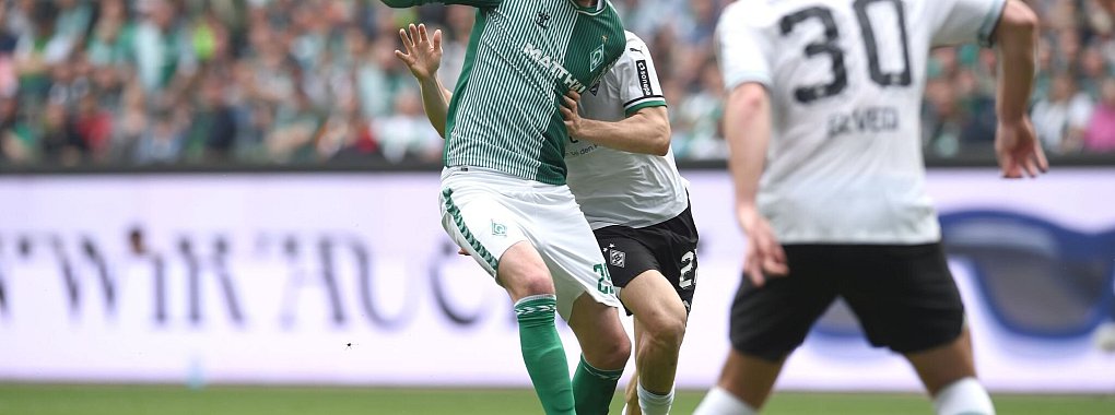 Auch zwei Tore von Nick Woltemade (l) reichten Werder gegen Gladbach nicht zum Sieg. - &copy; Carmen Jaspersen/dpa