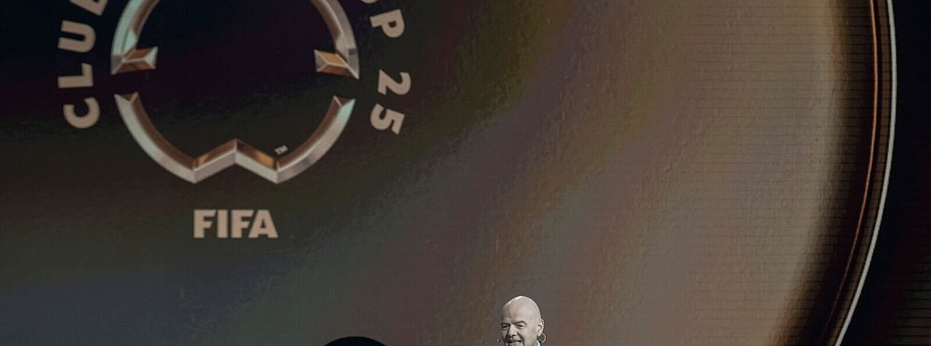 Club-WM: FIFA-Präsident Gianni Infantino spricht während der Auslosung für das Großevent. - © Rebecca Blackwell/AP/dpa