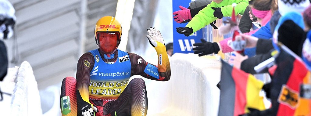 Max Langenhan fuhr beim Rodel-Weltcup in Sigulda auf Rang drei. - © Martin Schutt/dpa