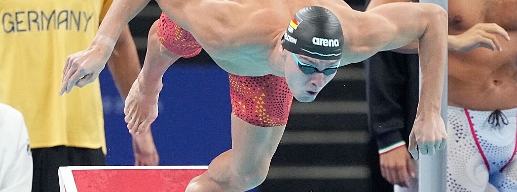 Schwimmer Josha Salchow belegt mit der Freistilstaffel im Finale den siebten Platz. - &copy; Michael Kappeler/dpa