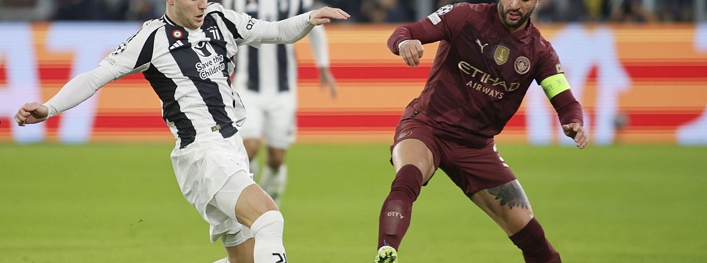 Kyle Walker wurde nach Manchester City\\\'s 0:2 gegen Juventus Turin im Internet beleidigt - © Nderim Kaceli/Ipa Sport / Ipa-Ag/LiveMedia/IPA/dpa