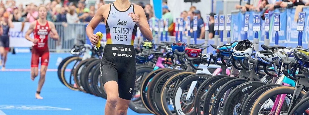 In China feiert Lisa Tertsch ihren ersten Sieg in der World Triathlon Championship Serie. - © Georg Wendt/dpa