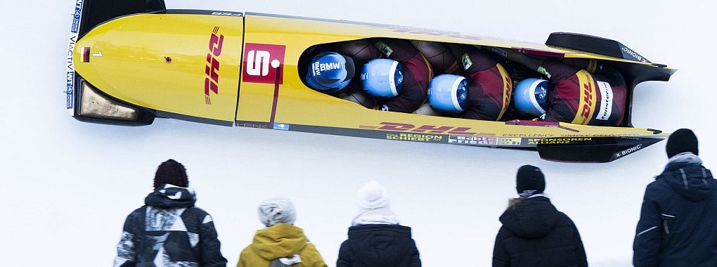 Francesco Friedrich musste sich beim Viererbob-Weltcup in St. Moritz erneut dem Briten Brad Hall geschlagen geben. - © Mayk Wendt/KEYSTONE/dpa
