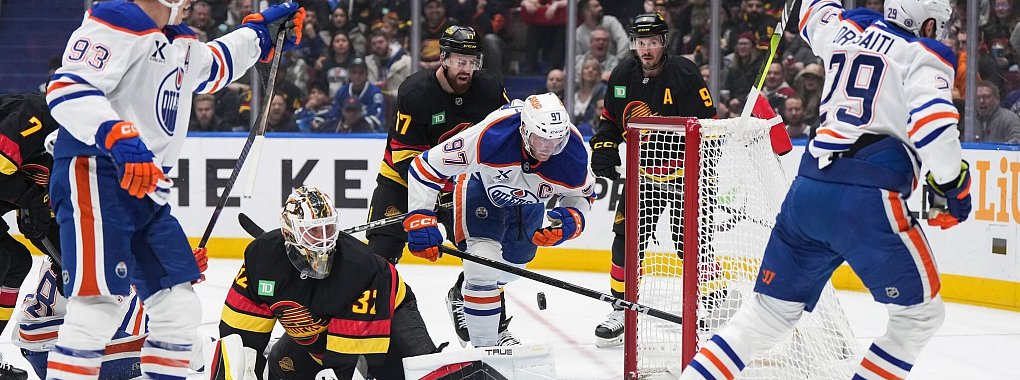 Leon Draisaitl brachte Edmonton in Vancouver in Führung. - © Darryl Dyck/The Canadian Press via AP/dpa