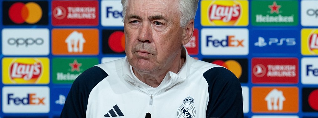 Real Madrids Trainer Carlo Ancelotti bei der Pressekonferenz in der Allianz Arena. - &copy; Sven Hoppe/dpa