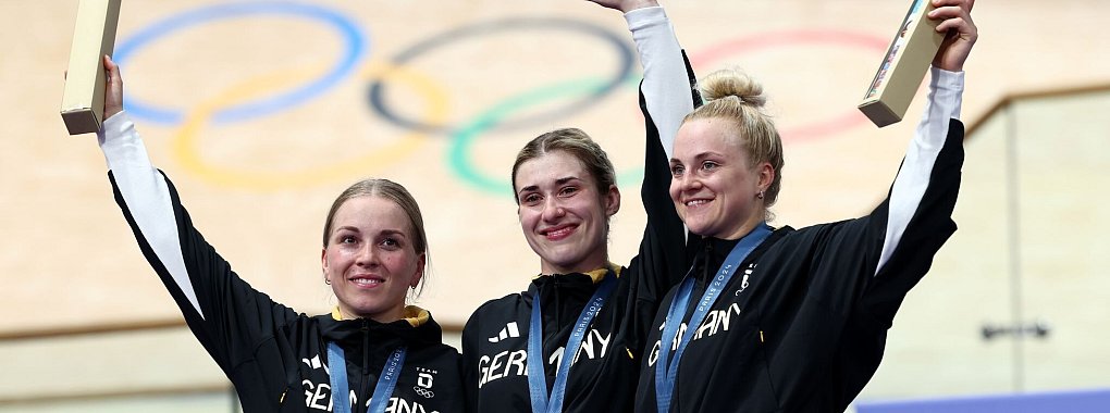 Verzichten auf die WM: Emma Hinze, Pauline Grabosch und Lea Sophie Friedrich - © Jan Woitas/dpa