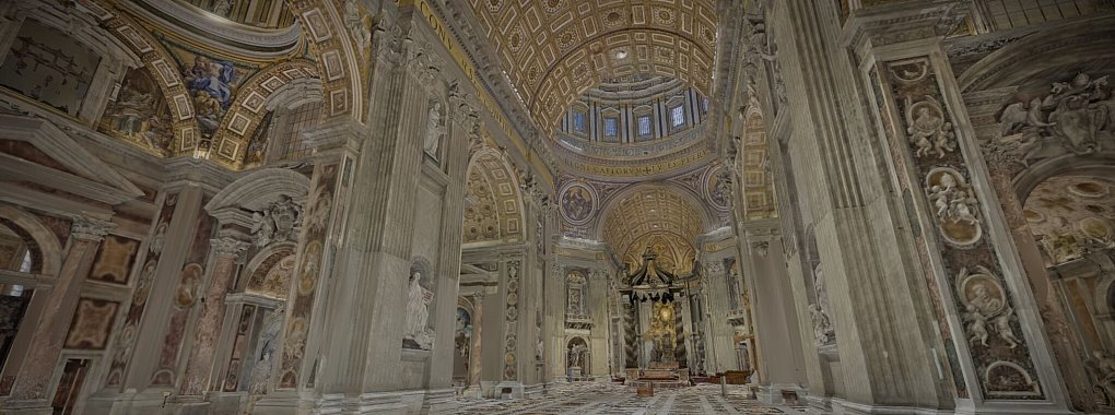 Die detaillierte digitale Nachbildung des Petersdoms ermöglicht es, Details des Bauwerks so nah zu erleben, wie es bei einem physischen Besuch der Basilika nicht möglich ist. - © ---/Microsoft/dpa