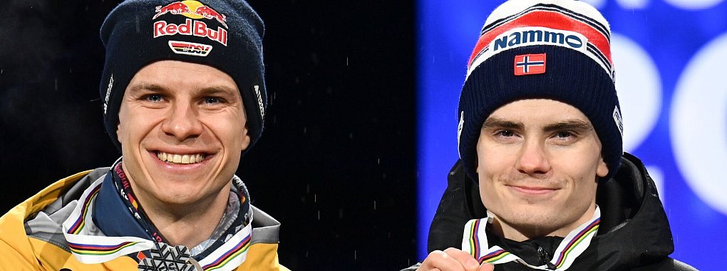 Skispringer Wellinger trifft vorerst nicht auf den gesperrten Lindvik. - © Hendrik Schmidt/dpa