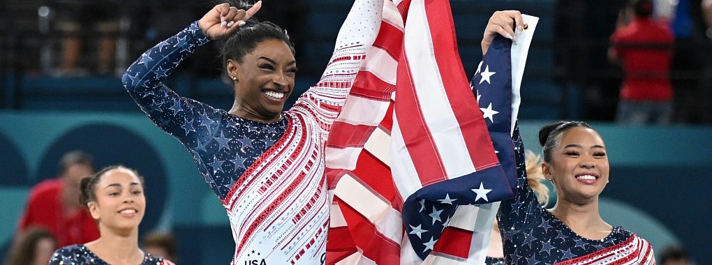 Simone Biles ist ist Vorbild im US-Team. - &copy; Marijan Murat/dpa