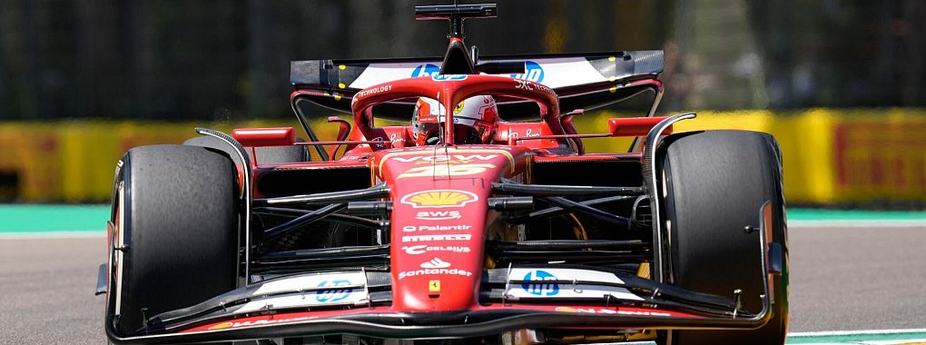 Ferrari-Pilot Charles Leclerc dominierte den ersten Testtag in Imola. - © Antonio Calanni/AP/dpa