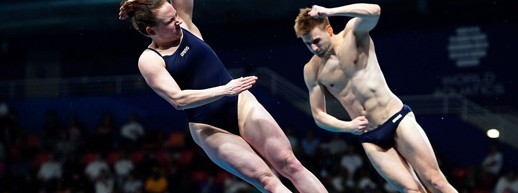 Belegten den neunten Platz im Mixed-Finale: Alexander Lube und Jana Lisa Rother. - &copy; Hassan Ammar/AP/dpa