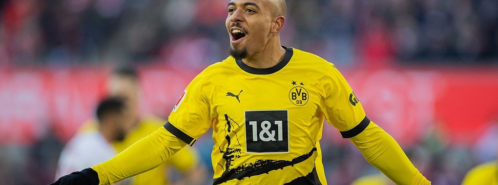 Traf beim Sieg des BVB in K&ouml;ln doppelt: Donyell Malen. - &copy; Rolf Vennenbernd/dpa