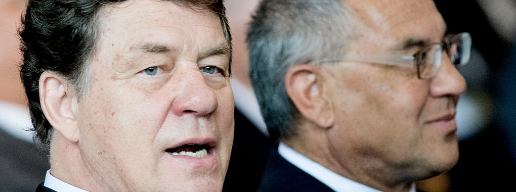 Otto Rehhagel (l) und Felix Magath haben beim 1. FC Saarbr&uuml;cken ihre Spuren hinterlassen. - &copy; Victoria Bonn-Meuser/dpa