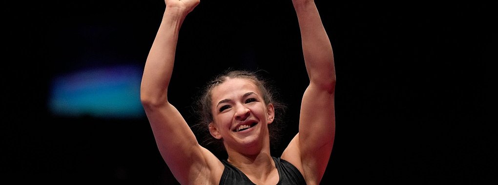 Ringerin Anastasia Blayvas hat sich f&uuml;r die Olympischen Spiele in Paris qualifiziert. - &copy; Andreea Alexandru/AP/dpa