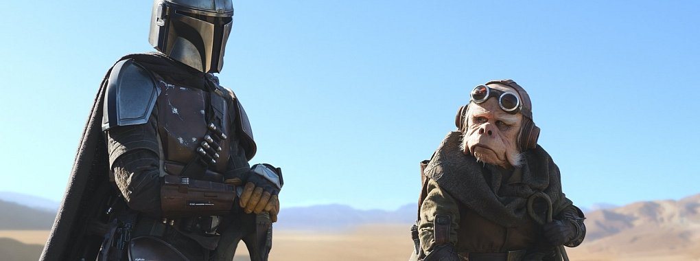 Pedro Pascal ist der Mandalorianer und Nick Nolte spielt Kuiil in der neuen Serie "The Mandalorian", exklusiv auf Disney+. - © François Duhamel/Lucasfilm Ltd.
