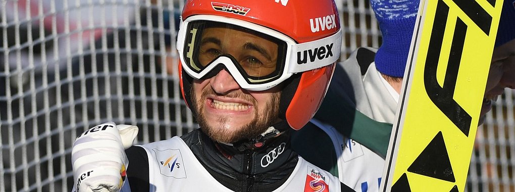 Sein größter Erfolg: Markus Eisenbichler wurde 2019 Skisprung-Weltmeister von der Großschanze. - © Hendrik Schmidt/dpa-Zentralbild/ZB