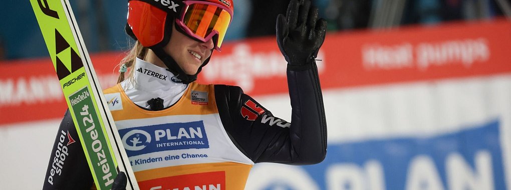 Kam nicht über Rang 16 hinaus: Skispringerin Katharina Schmid. - © Karl-Josef Hildenbrand/dpa