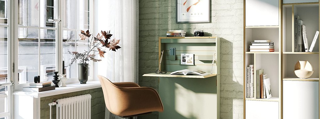 Harmonisch f&uuml;gt sich der Arbeitsplatz in die Wohnung ein. - &copy; M&uuml;ller M&ouml;belwerkst&auml;tten/VDM/dpa-tmn
