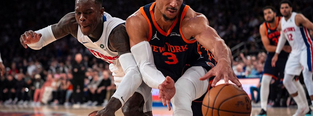 Dennis Schröder wühlte - und traf in der Schlussminute entscheidend beim Sieg der Pistons. - © Angelina Katsanis/AP/dpa