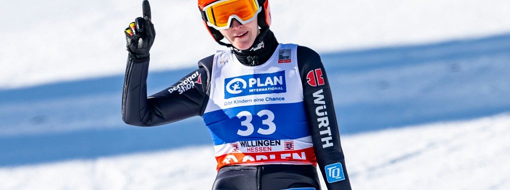 Springt aufs Podium: Selina Freitag. - © David Inderlied/dpa