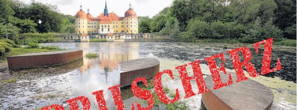 Lustschloss bleibt Luftschloss: An der Inselwiese in Detmold hat es doch keinen f&uuml;rstlichen Neubau gegeben. - &copy; Archivfoto/-Montage: Bernhard Preu&szlig;