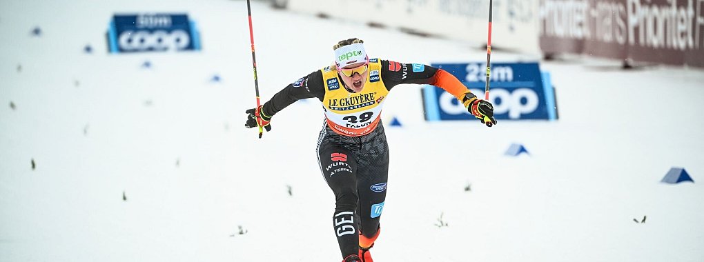 Victoria Carl wird Dritte in Falun - © Fredrik Sandberg/TT News Agency/AP/dpa