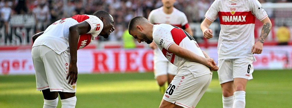 Zeigten sich erneut treffsicher: Die VfB-St&uuml;rmer Serhou Guirassy (l) und Deniz Undav. - &copy; Jan-Philipp Strobel/dpa