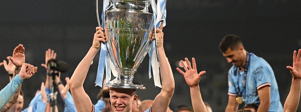 Gewann mit Manchester City 2023 die Champions League: Erling Haaland. - © Robert Michael/dpa