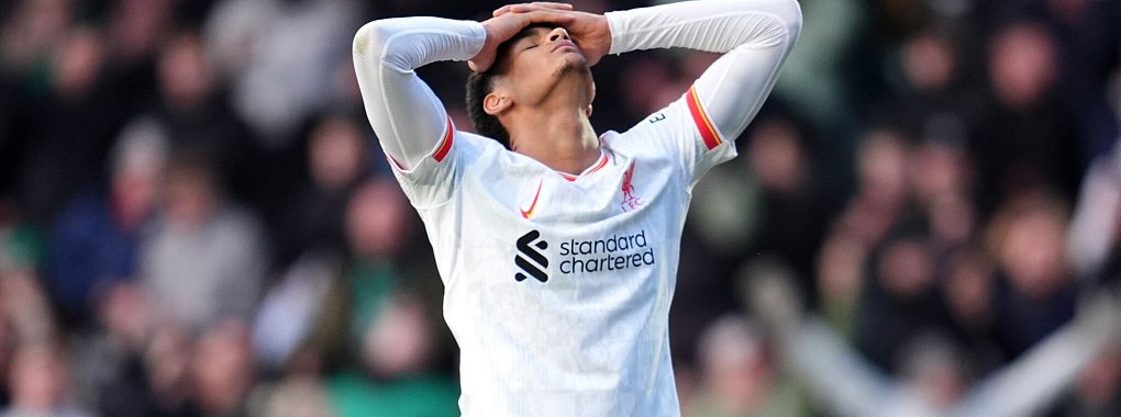Kann die Niederlage nicht fassen: Liverpools Jarell Quansah. - © Adam Davy/PA Wire/dpa