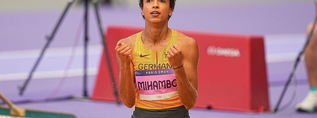 Nervenstark beim dritten Sprung: Malaika Mihambo. - &copy; Michael Kappeler/dpa