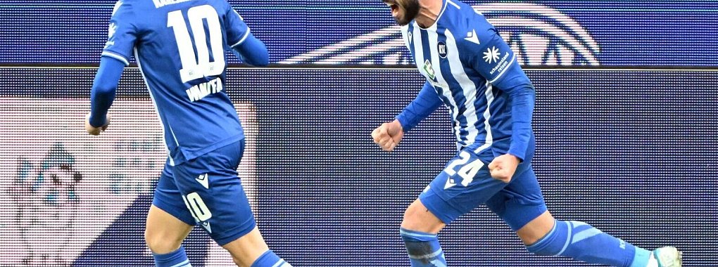 Im Test gegen Rijeka entschied Fabian Schleusener (r) die Partie mit seinem Tor. - &copy; Uli Deck/dpa