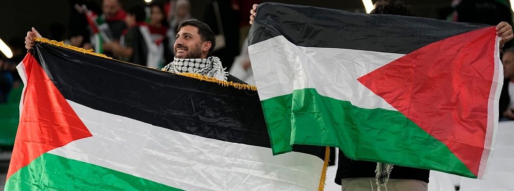 Im zweiten Gruppenspiel holte das palästinensische Team den ersten Punkt. - © Aijaz Rahi/AP/dpa