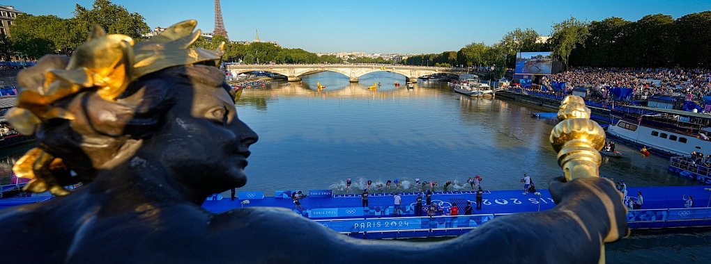 Die deutschen Freiwasserschwimmer wollen sich an diesem Mittwoch einen eigenen Eindruck von den Bedingungen in der Seine machen. - &copy; Dar Yasin/AP/dpa