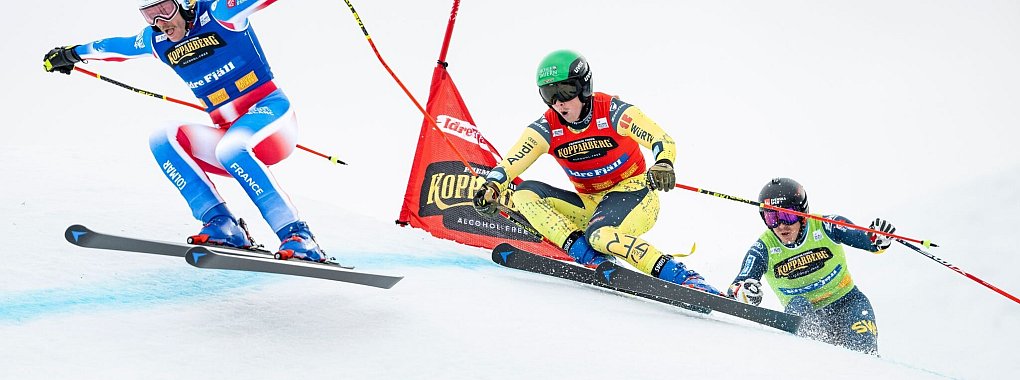 Für Florian Wilmsmann (Mitte) hat es nicht gereicht in Idre Fjäll. - © Pontus Lundahl/TT/TT News Agency/AP/dpa