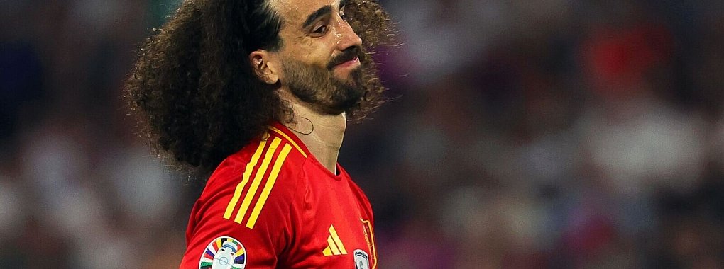 Hat am Sonntag die Chance mit der spanischen Auswahl den EM-Titel zu erringen: Marc Cucurella. - &copy; Christian Charisius/dpa