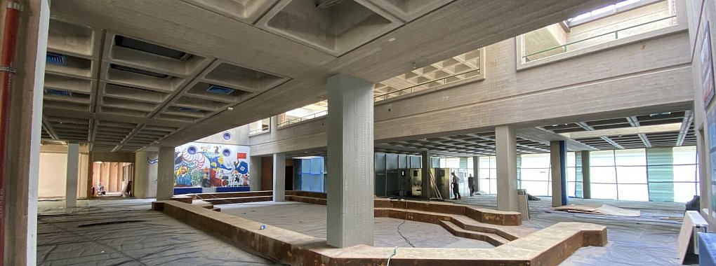 In der Gesamtschule Aspe laufen aktuell die Abbrucharbeiten. - © Stadt Bad Salzuflen