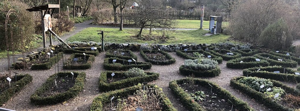 Der von ehrenamtlichen Helferinnen angelegte und sehr gepflegte Apothekergarten hat auch im Winter seinen Reiz. - &copy; Thomas Reineke