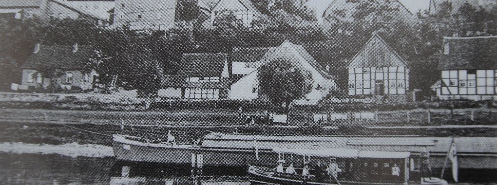Die Straße An der Weser in Erder etwa 1915. - © Fotorechte: Hansjürgen Hilker