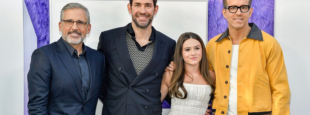 Steve Carell (l-r) John Krasinski, Cailey Fleming und Ryan Reynolds bei der Premiere von &laquo;IF: Imagin&auml;re Freunde&raquo; in New York. - &copy; Evan Agostini/Invision via AP/dpa