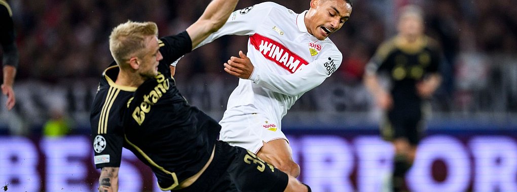 Brachte den VfB gegen Prag früh in Führung: Enzo Millot (r.). - © Tom Weller/dpa