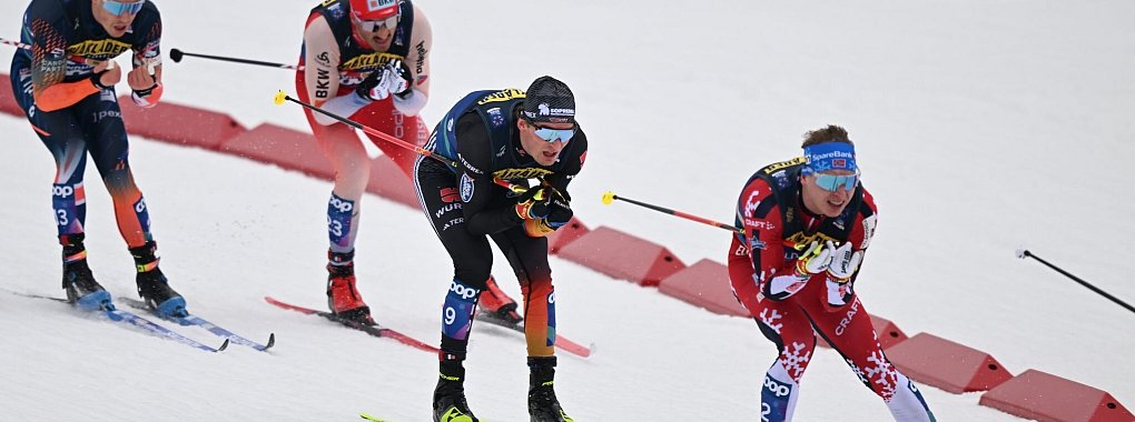 Friedrich Moch beim Skiathlon. - © Hendrik Schmidt/dpa