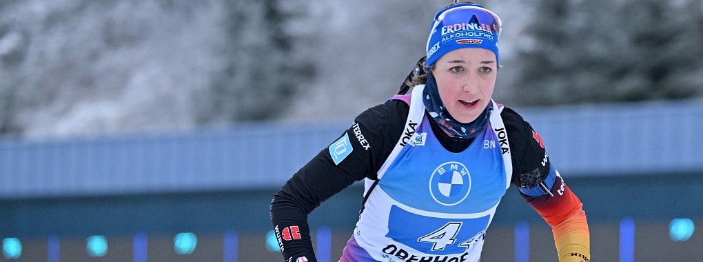 Wurde Sechste in Ruhrpolding: Franziska Preuss. - &copy; Martin Schutt/dpa