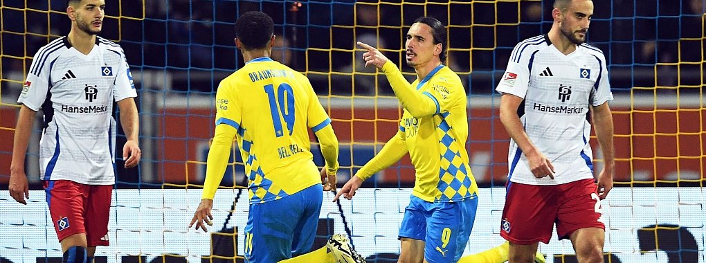 Braunschweigs Rayan Philippe feiert sein Tor zum 1:0. - © Swen Pförtner/dpa