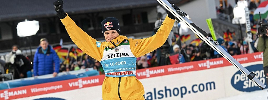 Andreas Wellinger hat in Garmisch-Partenkirchen seine Gesamtf&uuml;hrung verteidigt. - &copy; Angelika Warmuth/dpa