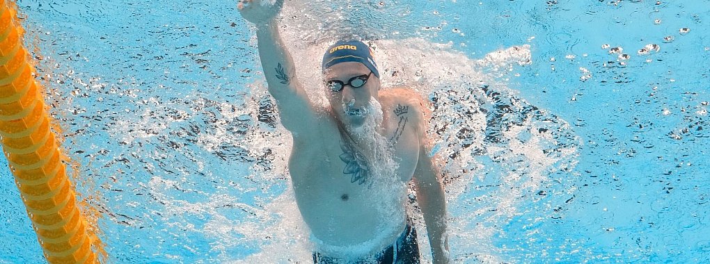 Schied &uuml;ber 800 Meter Freistil bereits im Vorlauf aus: Florian Wellbrock. - &copy; Lee Jin-man/AP