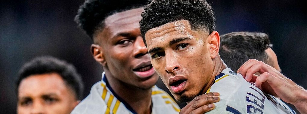 Ist derzeit leicht angeschlagen: Jude Bellingham (r). - © Manu Fernandez/AP/dpa